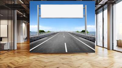 blank billboard or road sign Wall mural