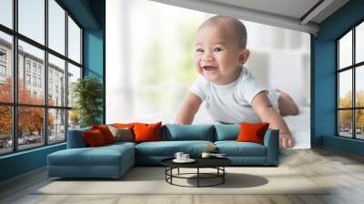 happy baby while tummy time Wall mural