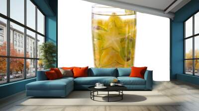 Infused fresh fruit water  starfruit and grape. isolated over wh Wall mural