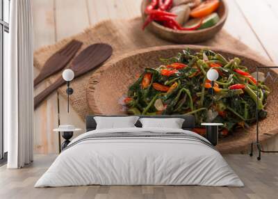 Stir fried water spinach or cah kangkung Wall mural