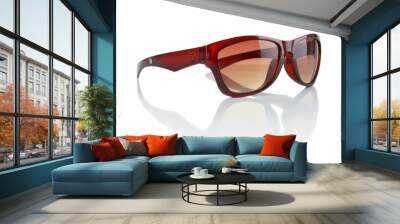 Stylish sunglasses isolated on white Wall mural