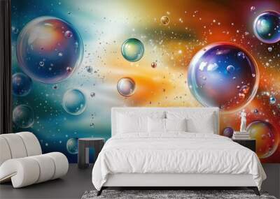 Colorful Abstract Explosion with Dynamic Splash Effects Wall mural