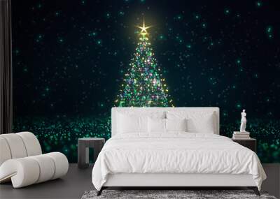 christmas tree lights Wall mural