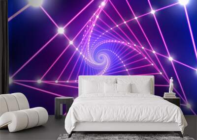 triangle grid and point light abstract background Wall mural