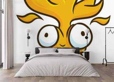 Funny little fire monster cartoon illustration Wall mural