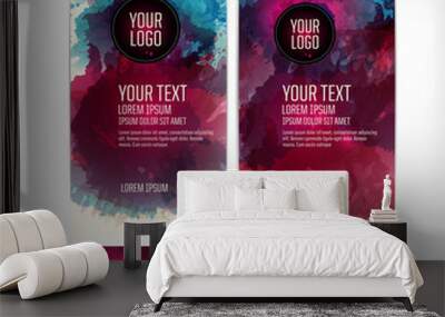 template design for flyer, card, poster or banner. from artistic background with colored spots. Wall mural