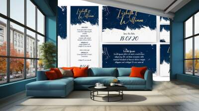 wedding-invite-backgrouns-blue-gold Wall mural