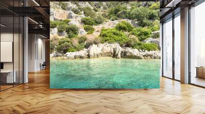 Ruins of Sunken city on Kekova, small Turkish island near Demre. Antalya province, Turkey. Wall mural