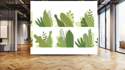 Tropical leaf corner with flat style Wall mural