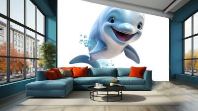 cute kawaii dolphin Wall mural