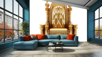 solid gold throne isolated on white, png Wall mural