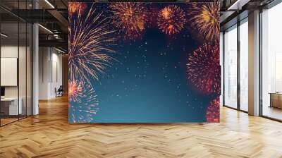 abstract fireworks background and space for text Wall mural