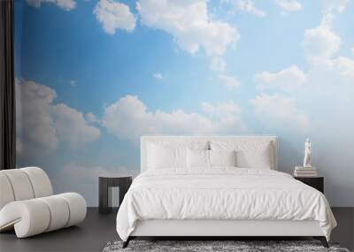 blue sky with soft clouds background Wall mural