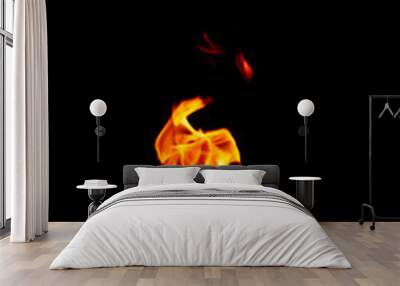 fire in the flames on black background Wall mural