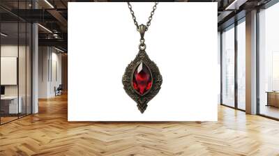 Set of vampire amulet with red gemstone isolated on a transparent background Wall mural