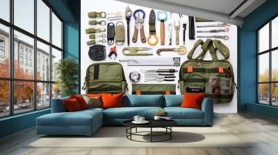 TrailTender Multi-Function Tool Kit , white background. Wall mural