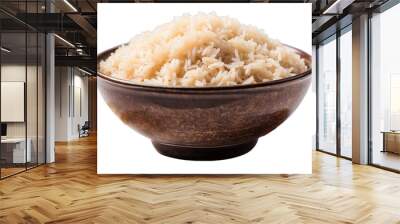 Bowl of rice isolated on transparent background Wall mural