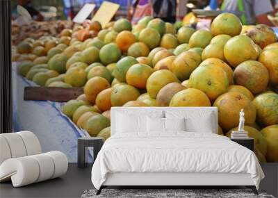 orange fruit at street food Wall mural