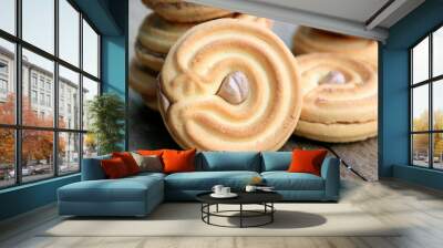 tasty cream cookies Wall mural