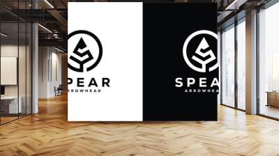 Simple Initial Letter S for Spear Arrowhead Logo Design with Modern Style. Icon Symbol Logo Design Template. Wall mural