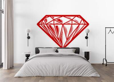 red diamond symbol design logo inspiration isolated on white background Wall mural