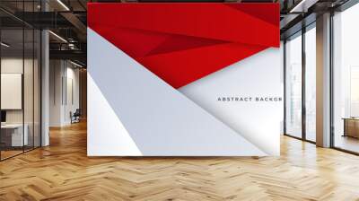 Modern abstract geometric red white background  Premium Vector Wall mural