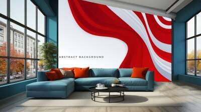 Modern abstract geometric red white background  Premium Vector Wall mural