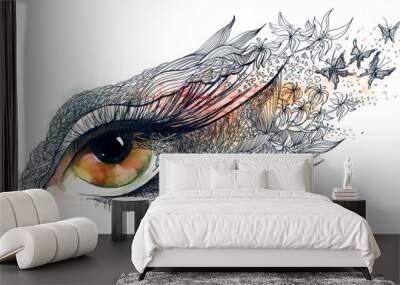 decorated human eye Wall mural