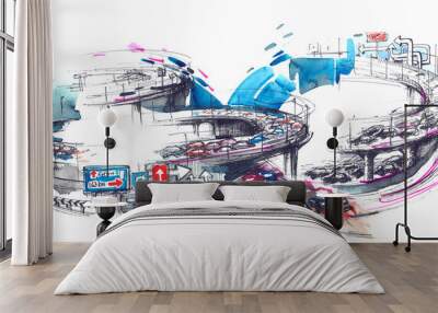 urban transport Wall mural