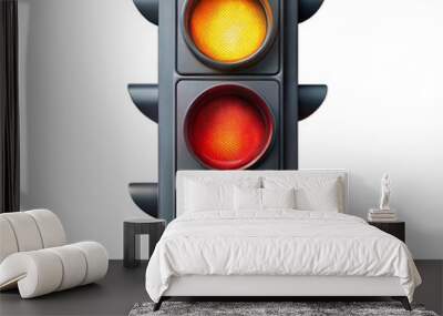 Traffic light displaying all signals on transparent background Wall mural