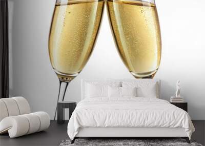 Two Champagne Glasses Clinking for Celebration at a Party at Night Wall mural