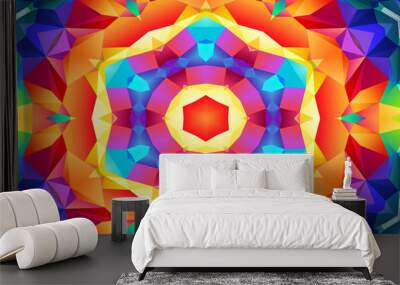 Abstract Colorful Symmetric Kaleidoscope Wall mural