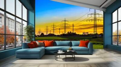 High Voltage Power Post Electric Poles Wall mural