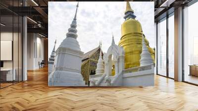 Wat Suan Dok  Buddhist Temple In Chiangmai Thailand. Wall mural