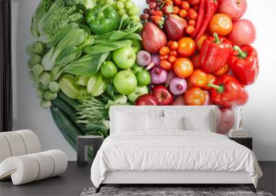 green and red healthy food Wall mural