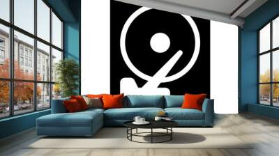 hard disk, hard disk drive, hdd, storage, information technology solid or glyph icon Wall mural