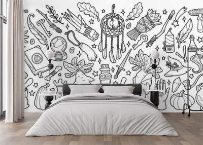 Magic items. Hand drawing illustration.  Wall mural