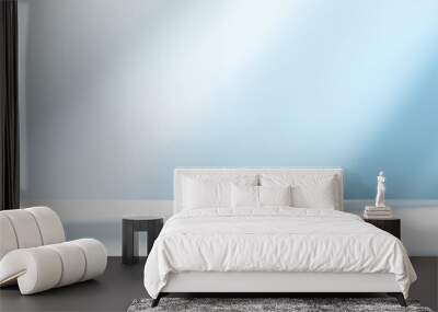 White table top on light blue wall with tree shadow background. High quality photo Wall mural