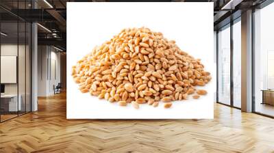  Pile of expanded wheat isolated on white background Wall mural