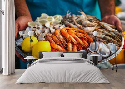  Plate full of sea food Wall mural