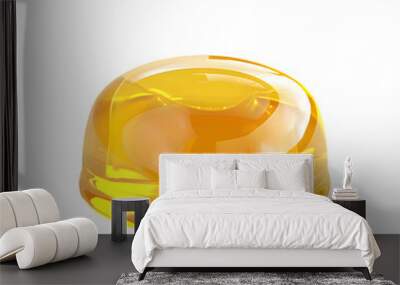 3D yellow Jelly isolated on transparent background Wall mural