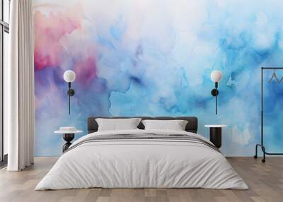 Abstract blue water color splash stroke isolated on white background Wall mural