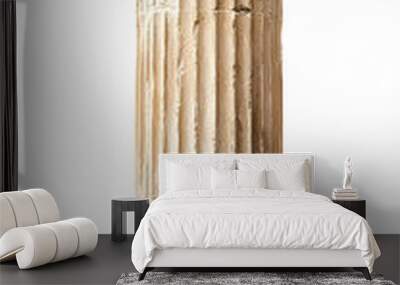 Ancient white Greek column isolated on white background Wall mural