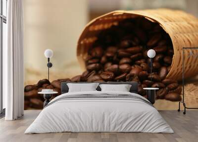 aroma coffee beans isolated Wall mural