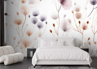 Autumn leaves watercolor seamless pattern Wall mural