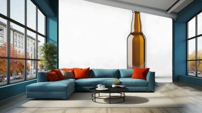 Beer bottle mock up, isolated on transparent background Wall mural