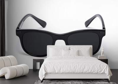 Black Sunglasses isolated on white Wall mural