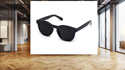 Black Sunglasses isolated on white Wall mural