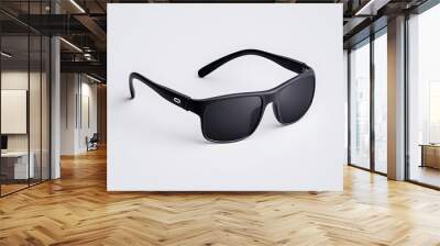 Black Sunglasses isolated on white Wall mural