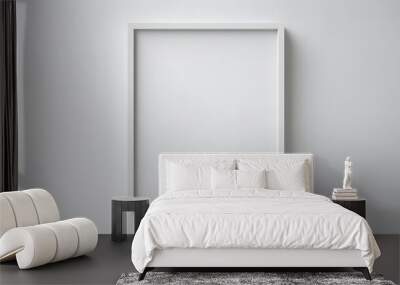 Blank white frame on the wall mockup Wall mural